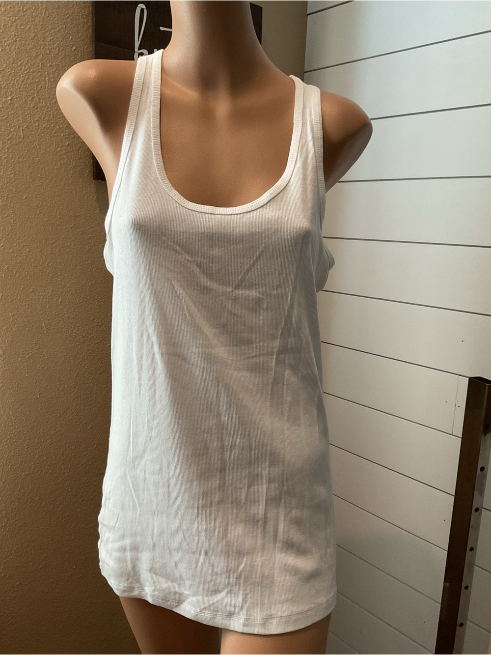 Zenana White Ribbed Racer Back Tank Women’s Size 2X NWT